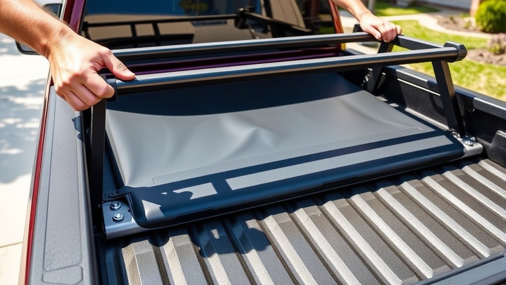 back rack installation with tonneau cover