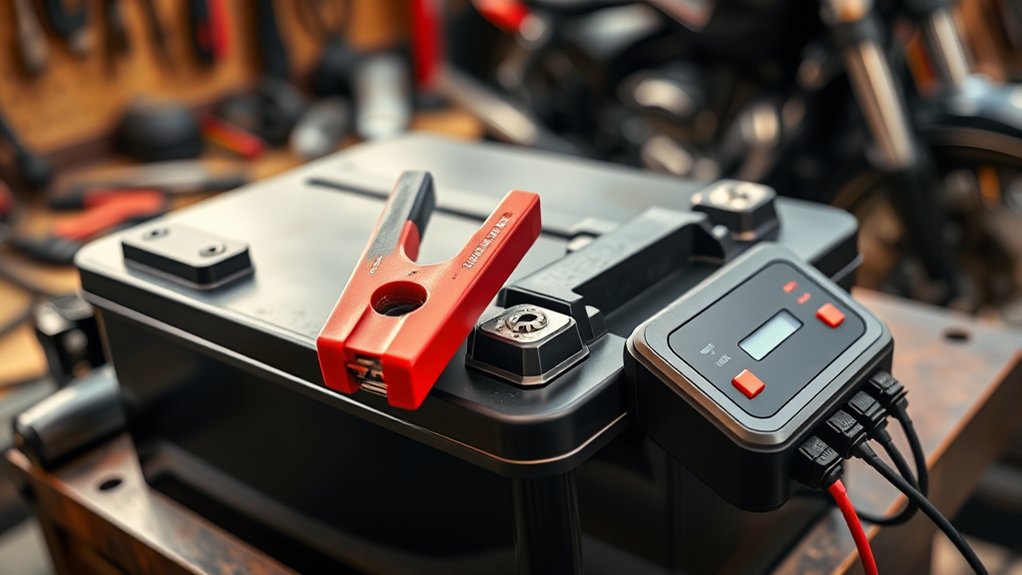 charging motorcycle battery with a charger