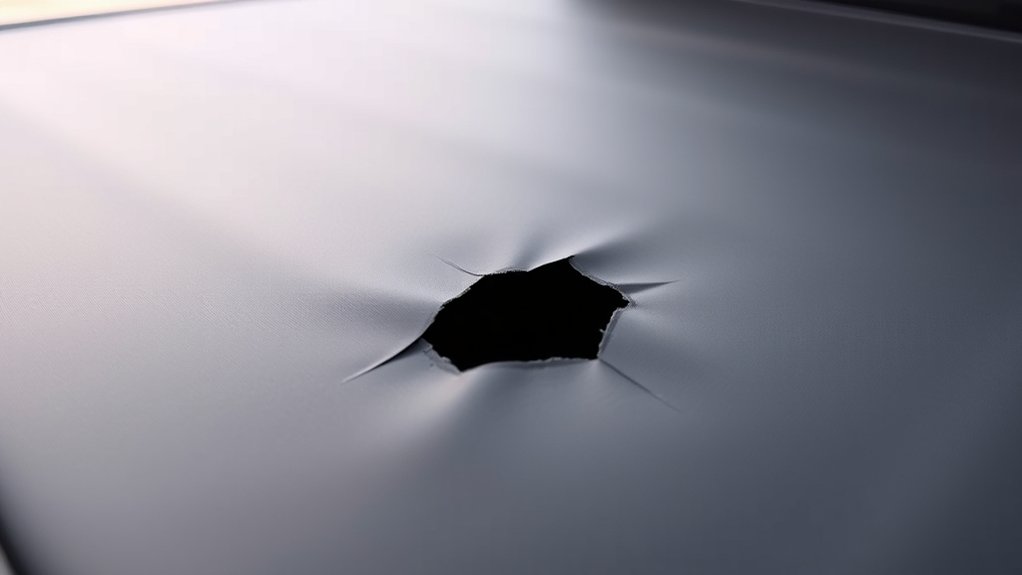 hole size and tear type assessment for tonneau cover