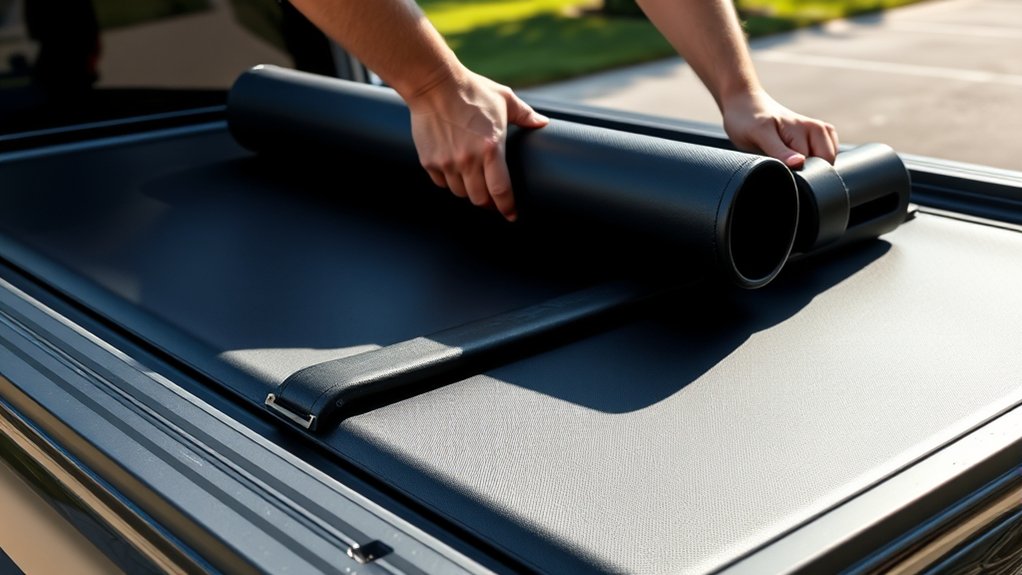 how to roll tonneau cover