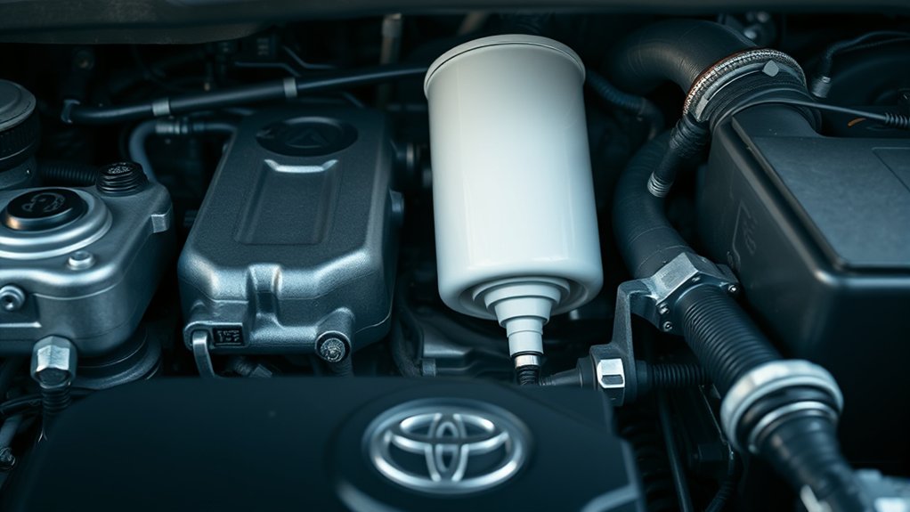 oil filter on engine block front side