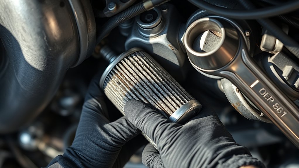 removing an oil filter step by step