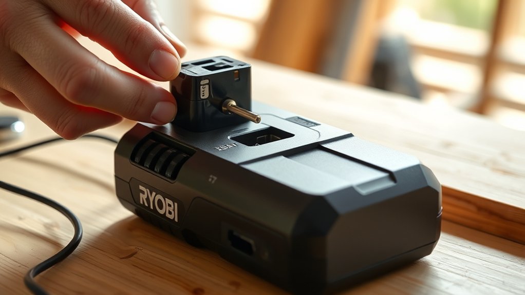 reset ryobi battery charger
