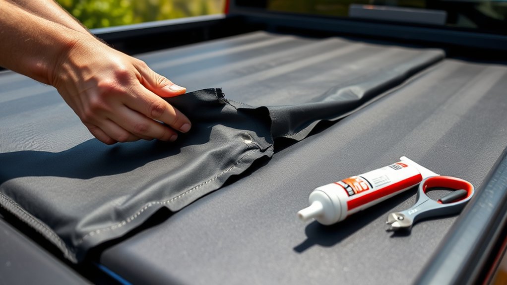 spot damage to tonneau cover components