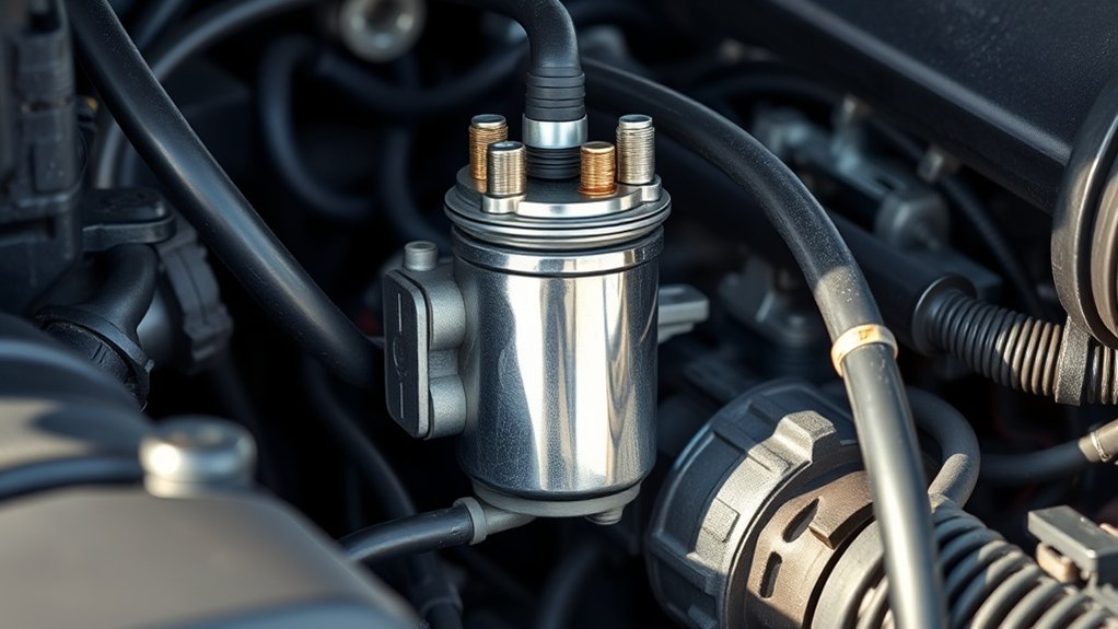 starter solenoid energizes starter gear engagement