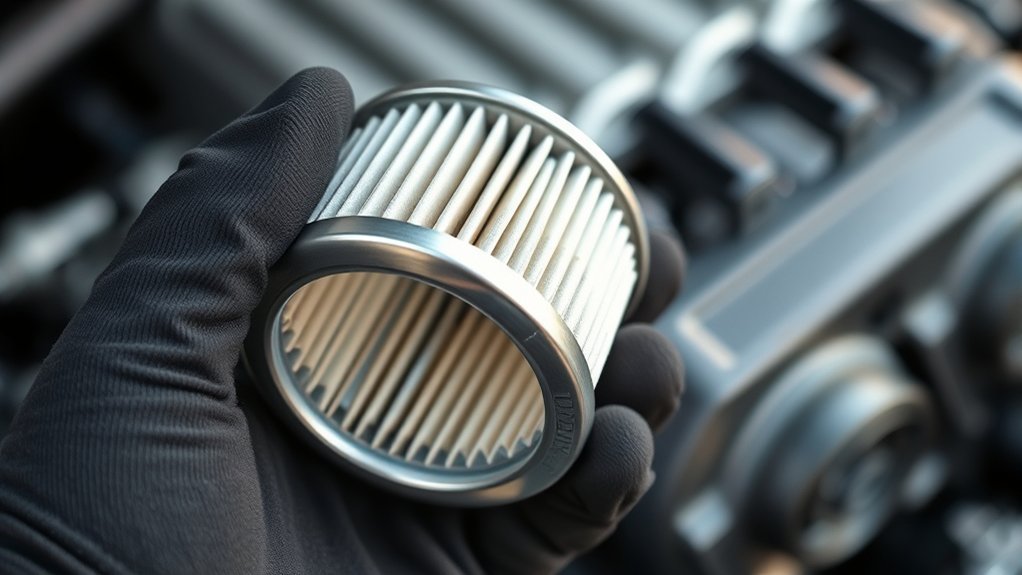 turn filter counterclockwise to remove clockwise to install